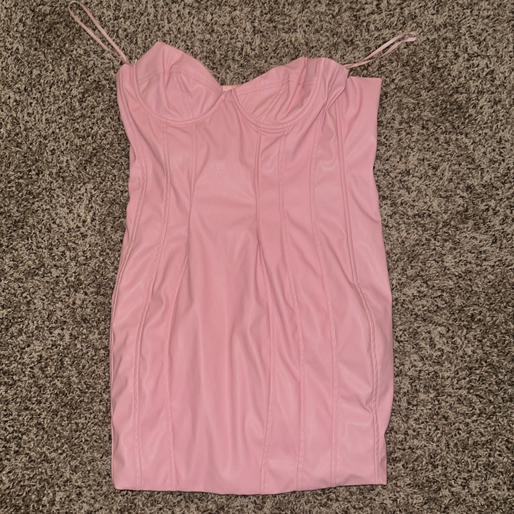Pink Leather Dress